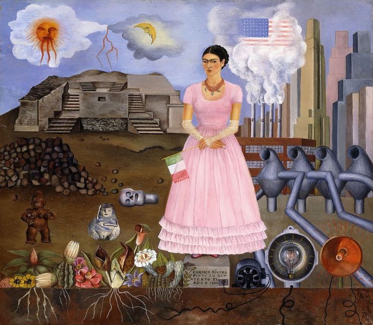 Zelfportret 'Op de grens tussen Mexico en de Verenigde Staten
